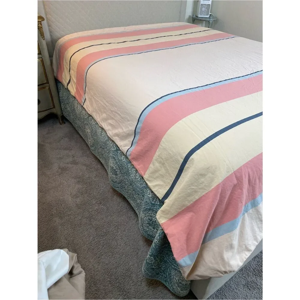 Calvin Klein Pink, Light Blue & Cream Striped Duvet Cover Surfs up